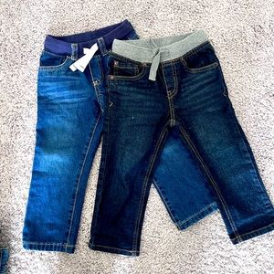 Two pairs of boys 2T jeans with elastic waist